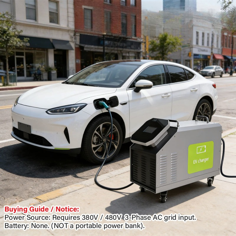 Portable Ev Charger - 480V 3-fasig AC-stroomvoorziening 7kW 20kW 30kW