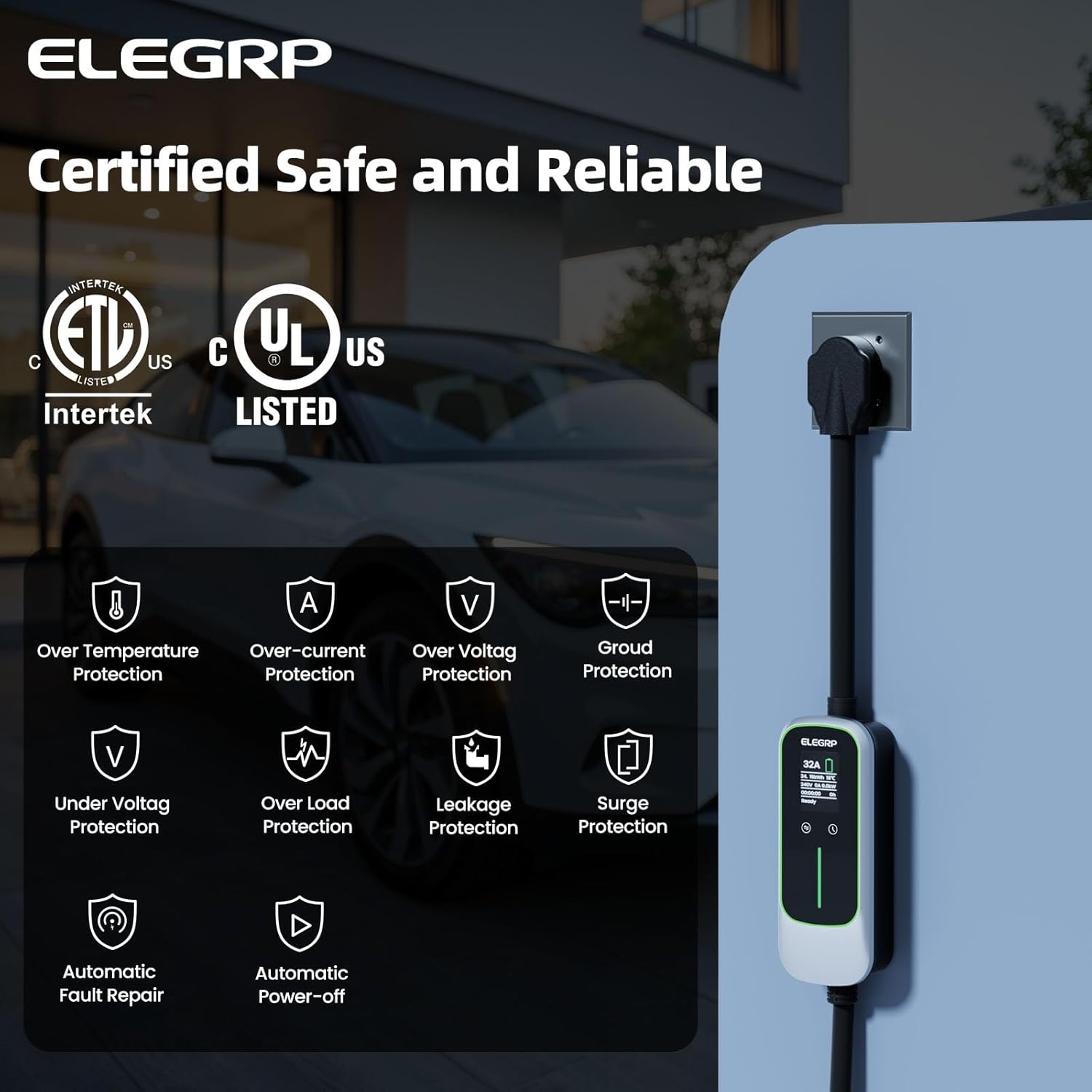 ELEGRP 32 Amp draagbare elektr - Portable Ev Charger recensie en prijs