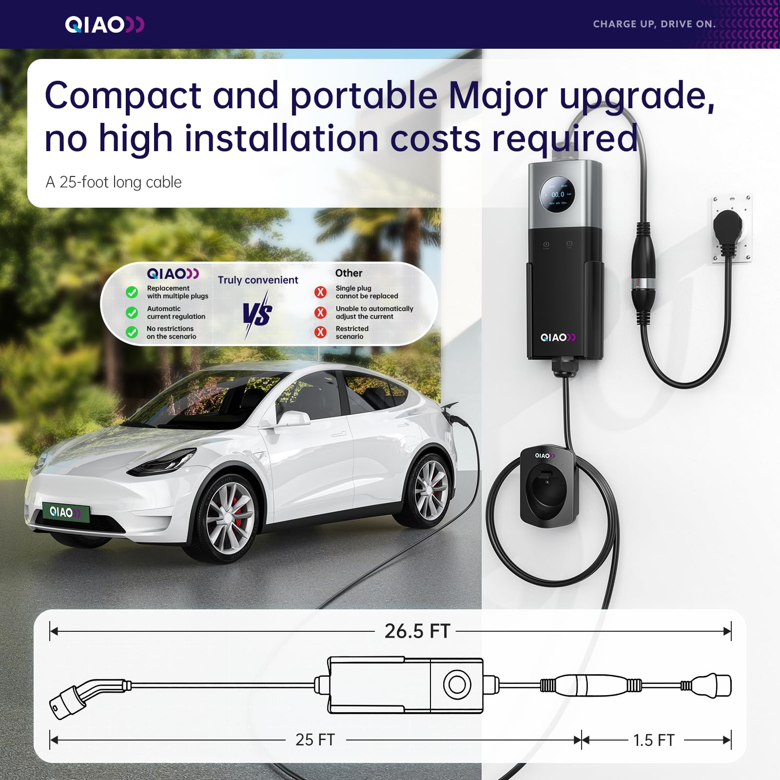 QIAO niveau 2 oplader voor ele - Ev Charger Adapter recensie en prijs