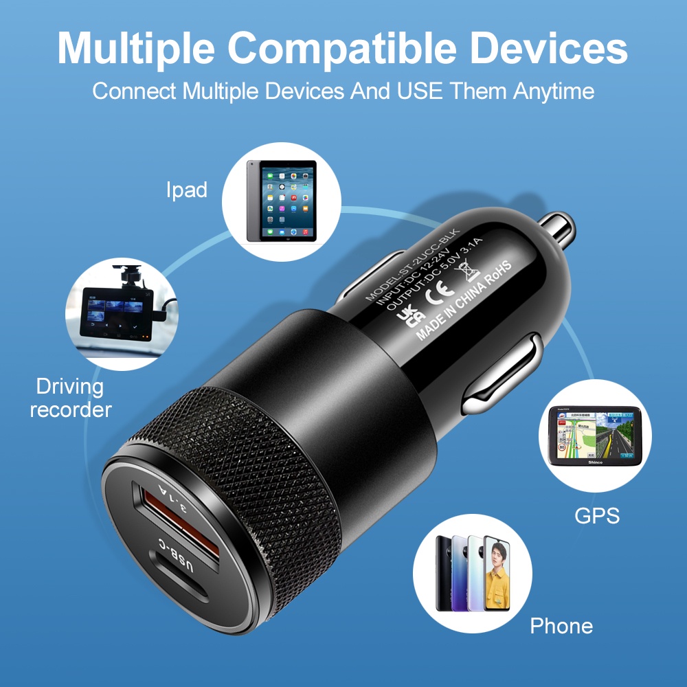 66W USB-autolader, type C, voo - Fast Ev Charger recensie en prijs