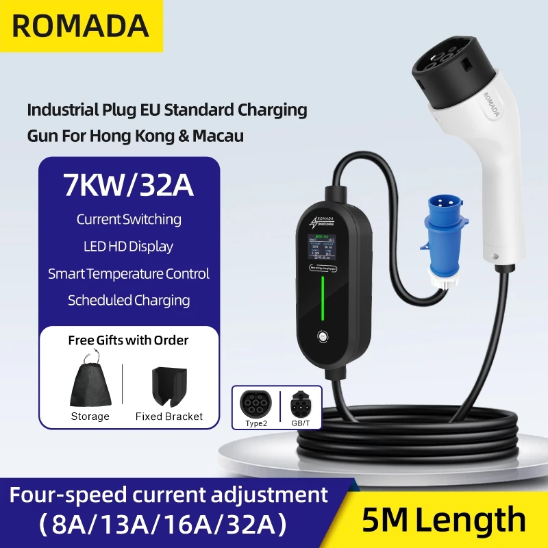 Romada 7kw 32a Ev Draagbare Op - Ev Charger Adapter recensie en prijs